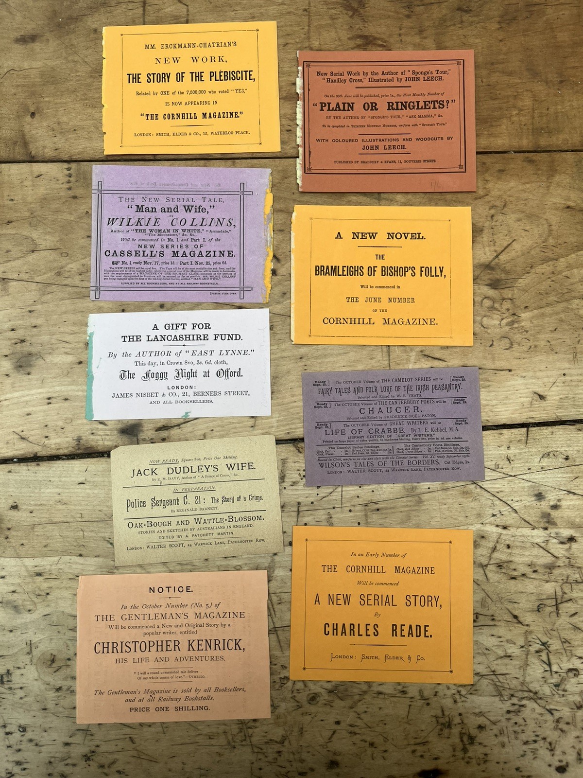 9 Victorian Literary Advertising Leaves Wilkie Collins Charles Reade John Leech 9 Victorian Literary Advertising Leaves Wilkie Collins Charles Reade John Leech