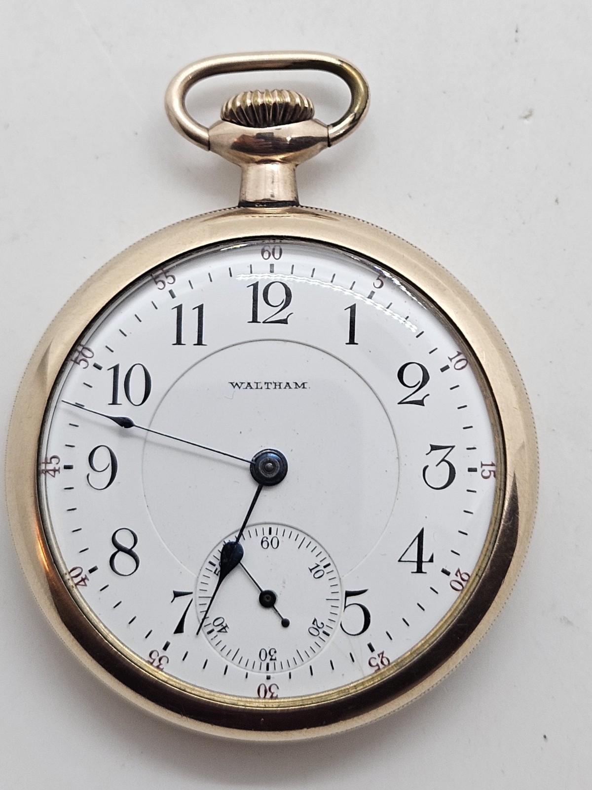 1908 WALTHAM Crescent St 21J Gold GF Railroad Grade R.R. Pocket Watch 1908 WALTHAM Crescent St 21J Gold GF Railroad Grade R.R. Pocket Watch