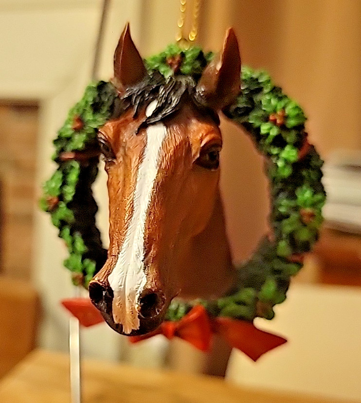 Nature\'s Window Palomino (?) Horse Bust Christmas Ornament