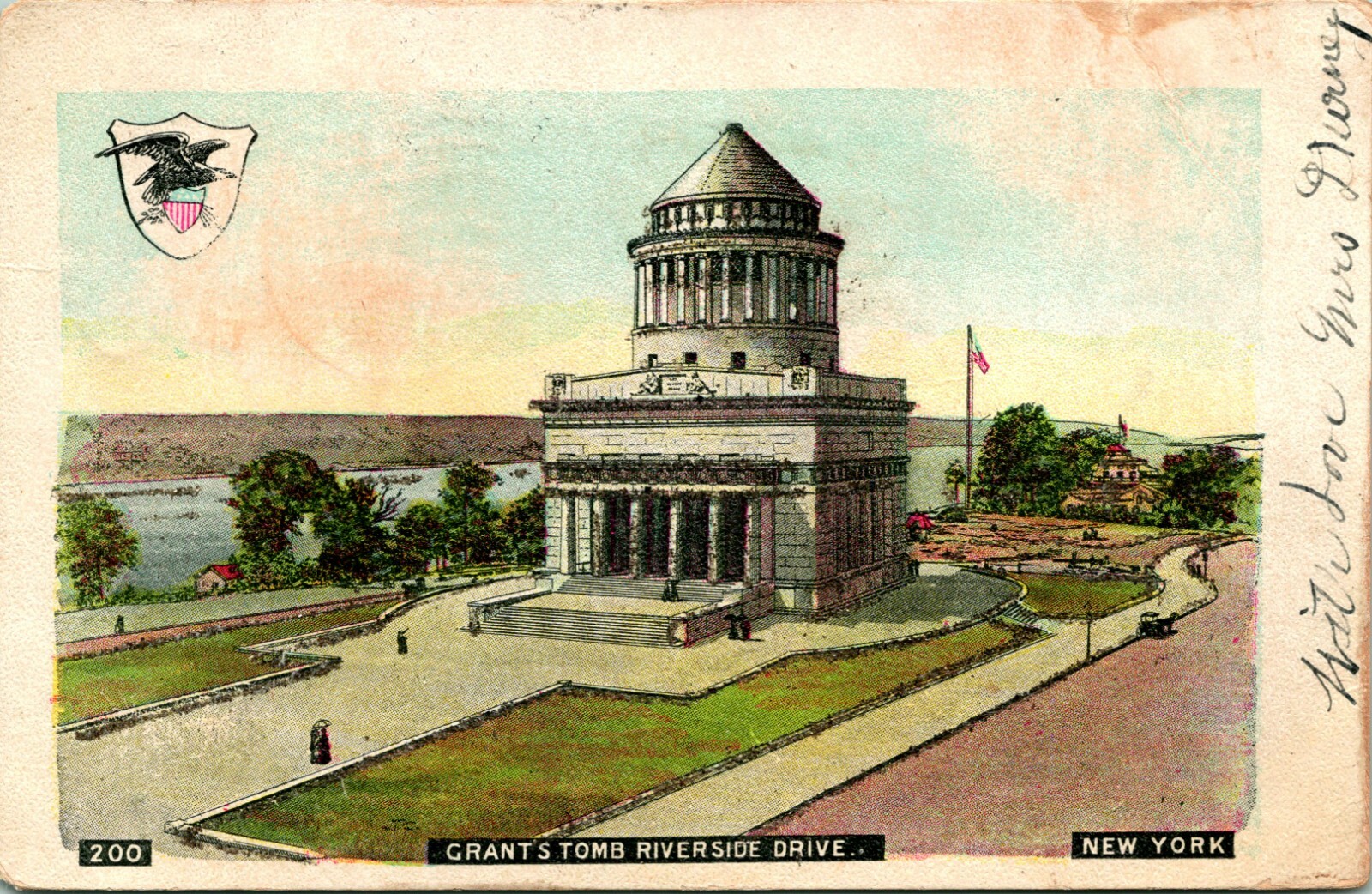 1905 Postcard UDB Riverside Drive New York Grant's Tomb Micah Illustrated PC Co