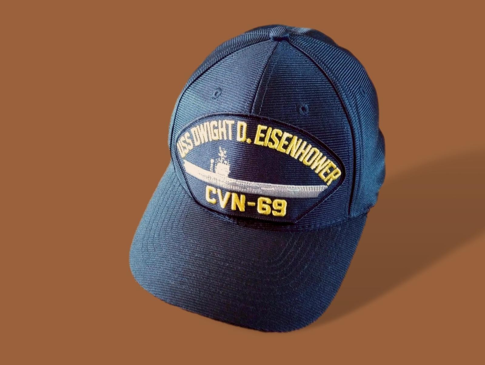 USS DWIGHT D EISENHOWER CVN-69 NAVY SHIP HAT U.S MILITARY OFFICIAL CAP USA MADE USS DWIGHT D EISENHOWER CVN-69 NAVY SHIP HAT U.S MILITARY OFFICIAL CAP USA MADE