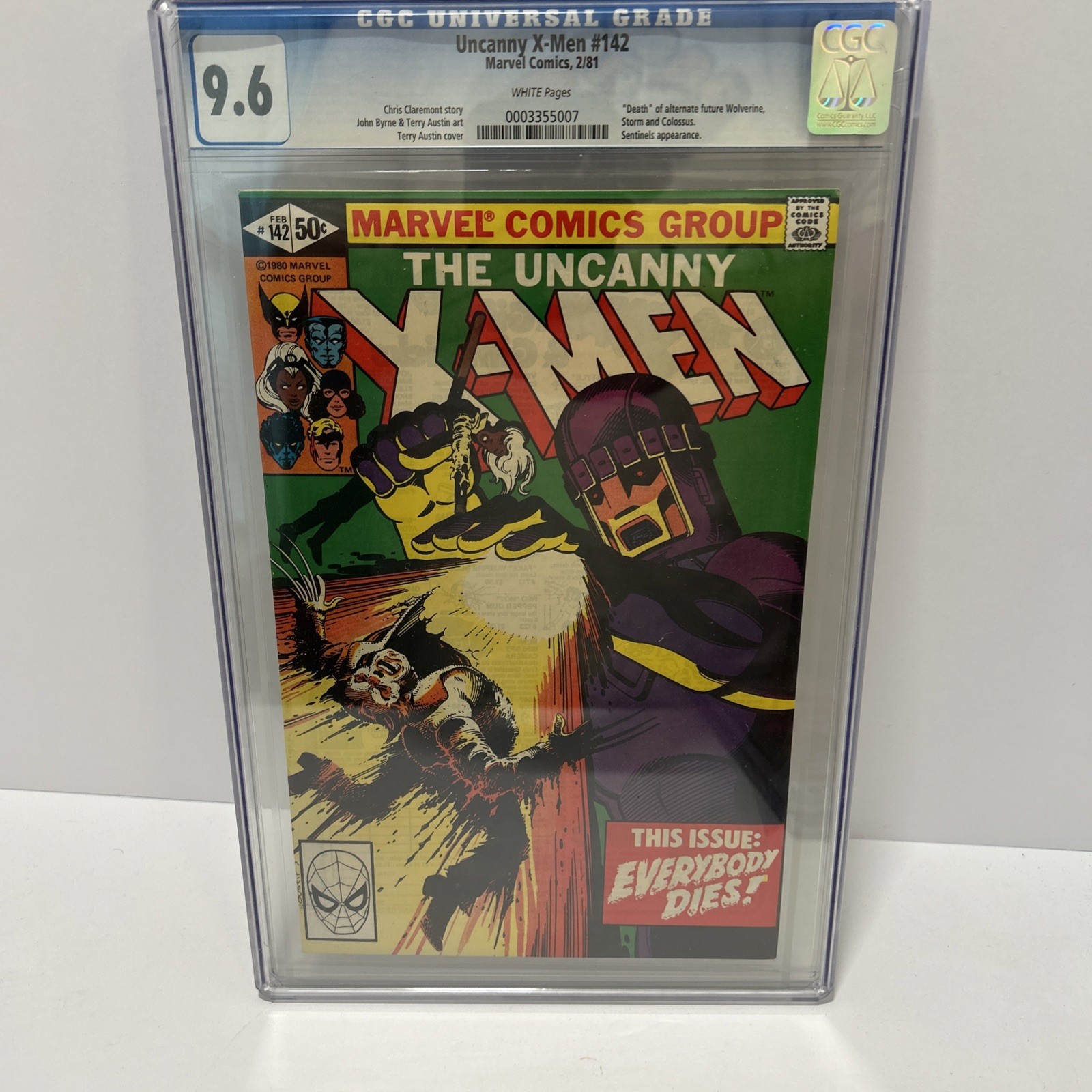 UNCANNY X-MEN #142 CGC 9.6 MARVEL COMICS 1981 BYRNE COVER EVERYBODY DIES UNCANNY X-MEN #142 CGC 9.6 MARVEL COMICS 1981 BYRNE COVER EVERYBODY DIES