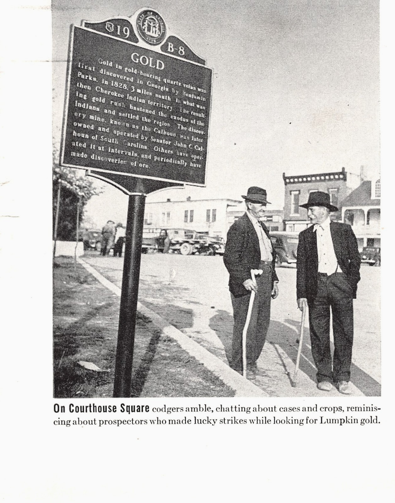 Lumpkin County Courthouse Georgia Prospectors Historic Marker Vtg 1942 Mag Image