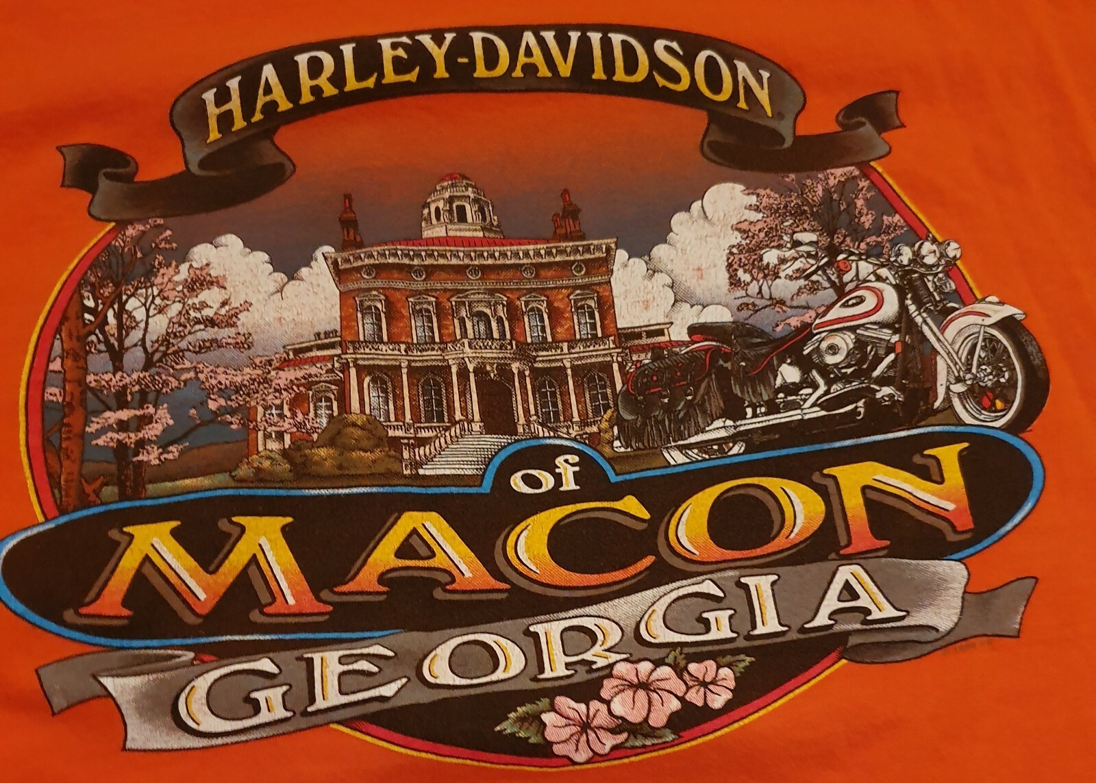 Vintg 2000 Harley-Davidson HELL on Wheels Motorcycle T-Shirt SZ XL Macon Georgia