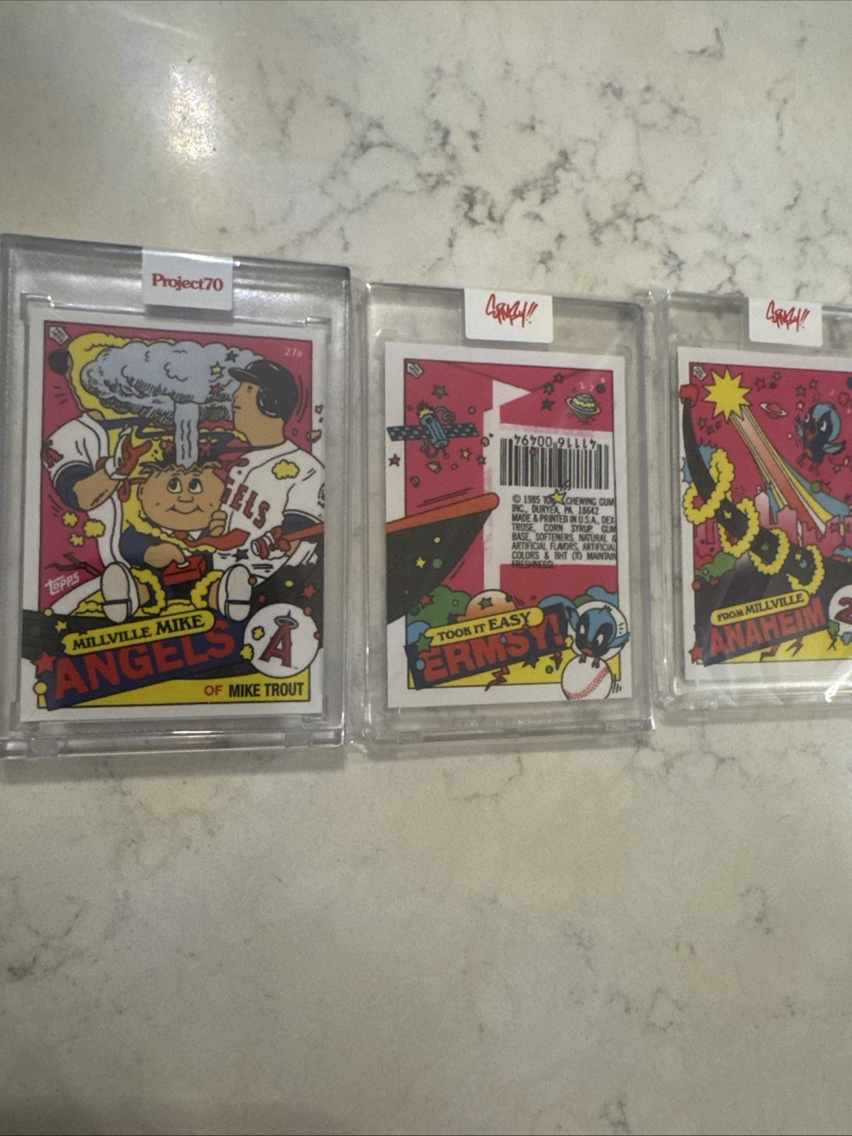 MINT Ermsy Project 70 MIKE TROUT Companion Cards Duo Set of 3 Topps Style Angels