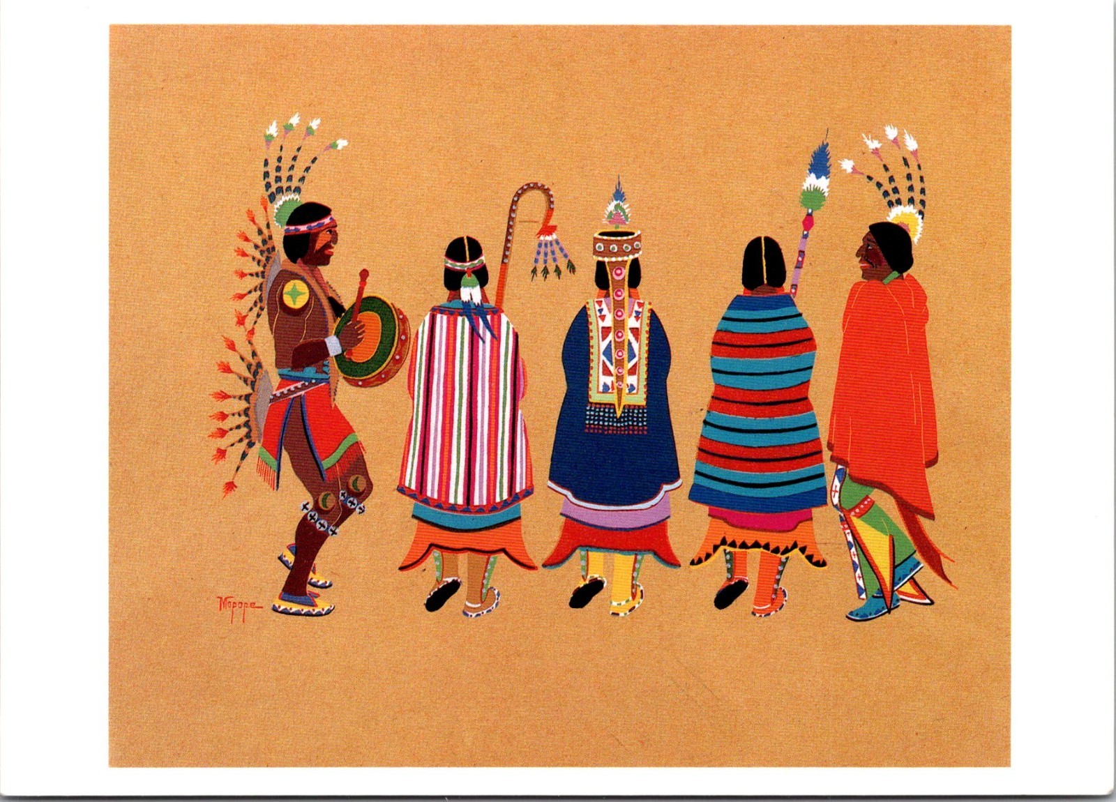 Women's Dance Stephen Mopope OK Vintage Postcard TP14-14 Women's Dance Stephen Mopope OK Vintage Postcard TP14-14