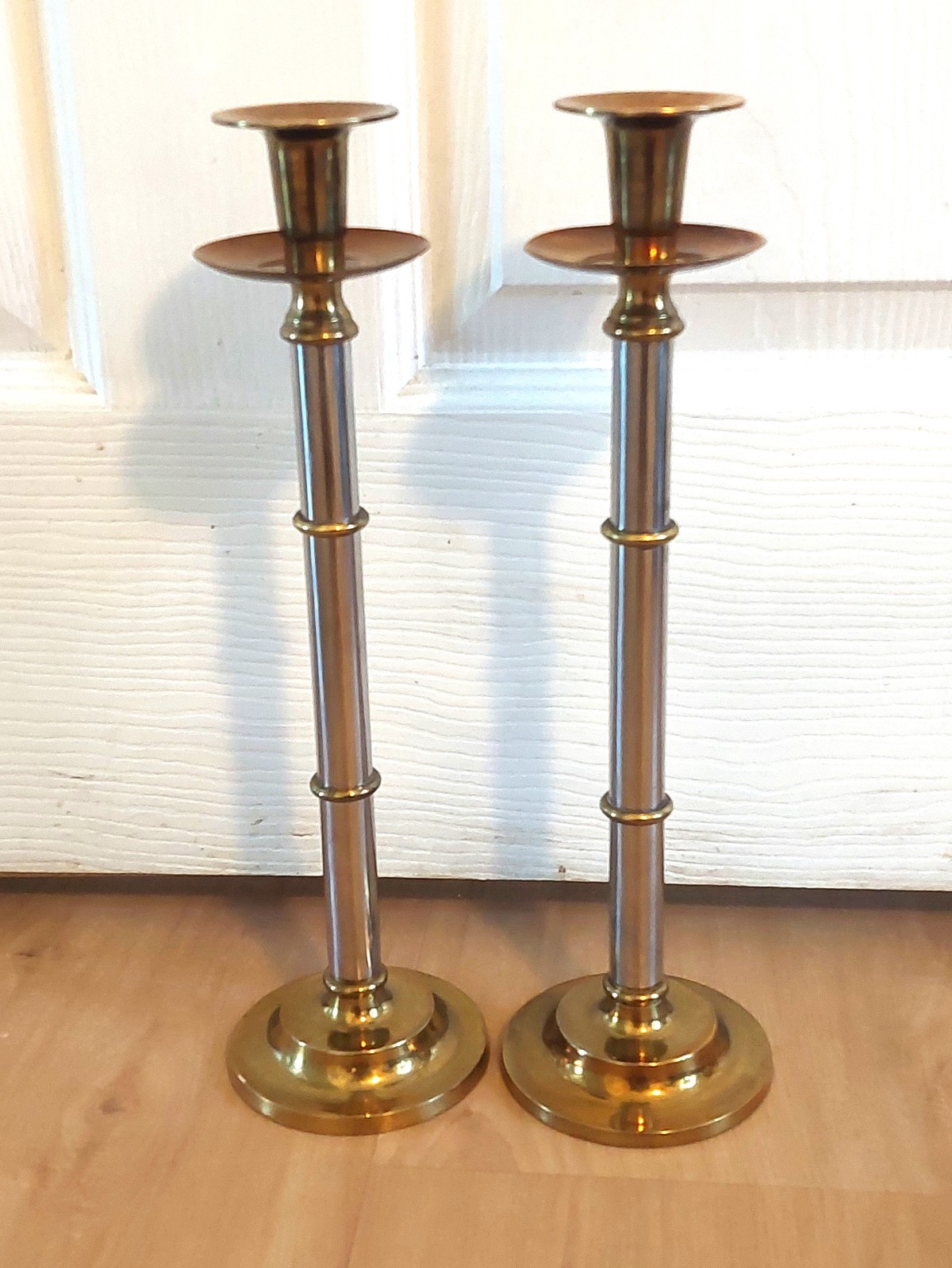 Vintage 1979–1981 Maitland-Smith Brass Candlesticks – Pair – 13 Vintage 1979–1981 Maitland-Smith Brass Candlesticks – Pair – 13