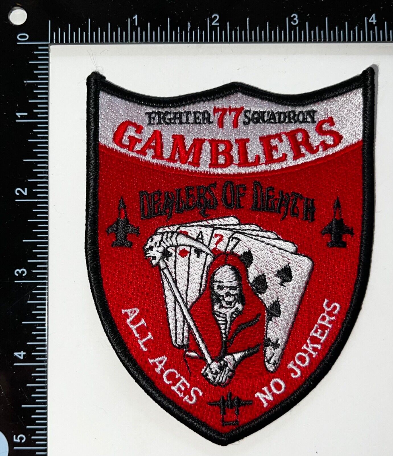 USAF 77th Fighter Squadron Gamblers Dealers of Death All Aces No Jokers Patch