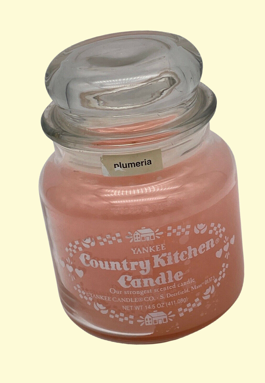 Yankee Candle PLUMERIA pink Country Kitchen 14.5 oz jar  NEW