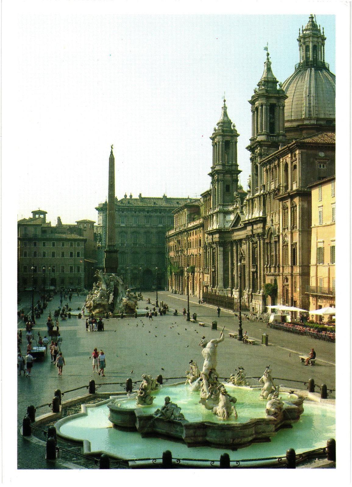 Vintage Piazza Navona Rome Italy Postcard Unposted