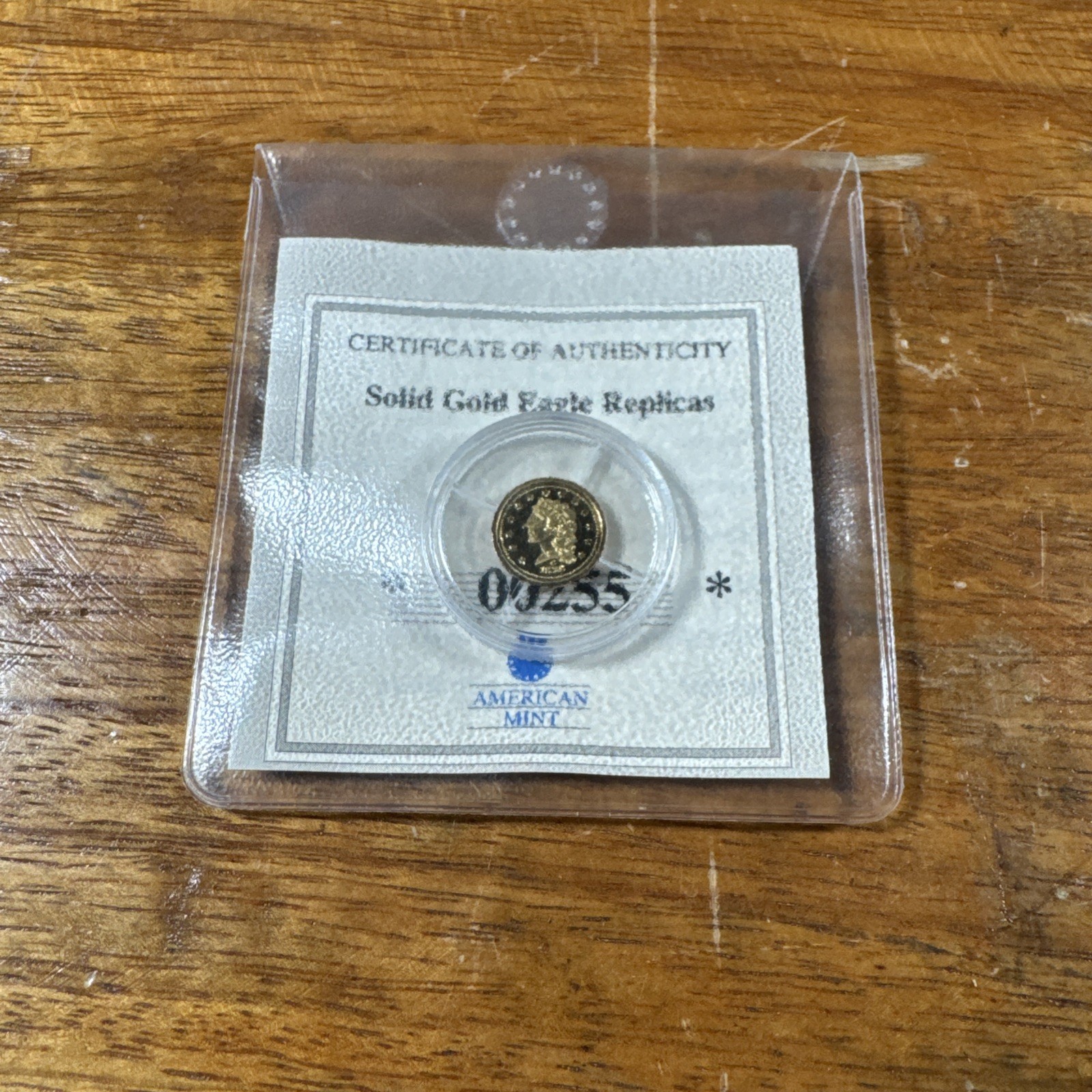 American Mint Solid Gold Eagle Replica 1838 C