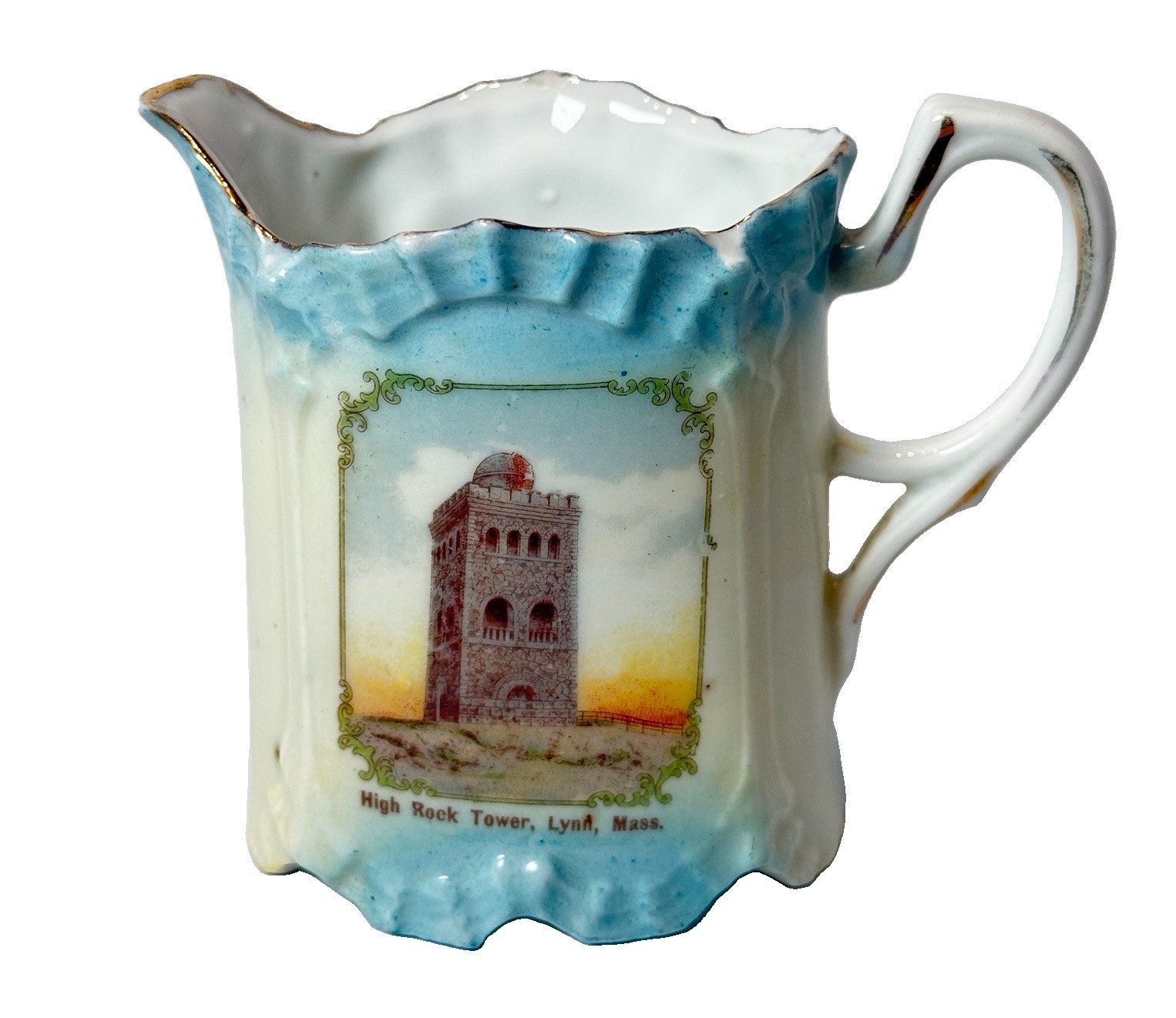 LYNN MA Massachusetts Souvenir HIGH ROCK TOWER Porcelain TRINKET CREAMER LYNN MA Massachusetts Souvenir HIGH ROCK TOWER Porcelain TRINKET CREAMER