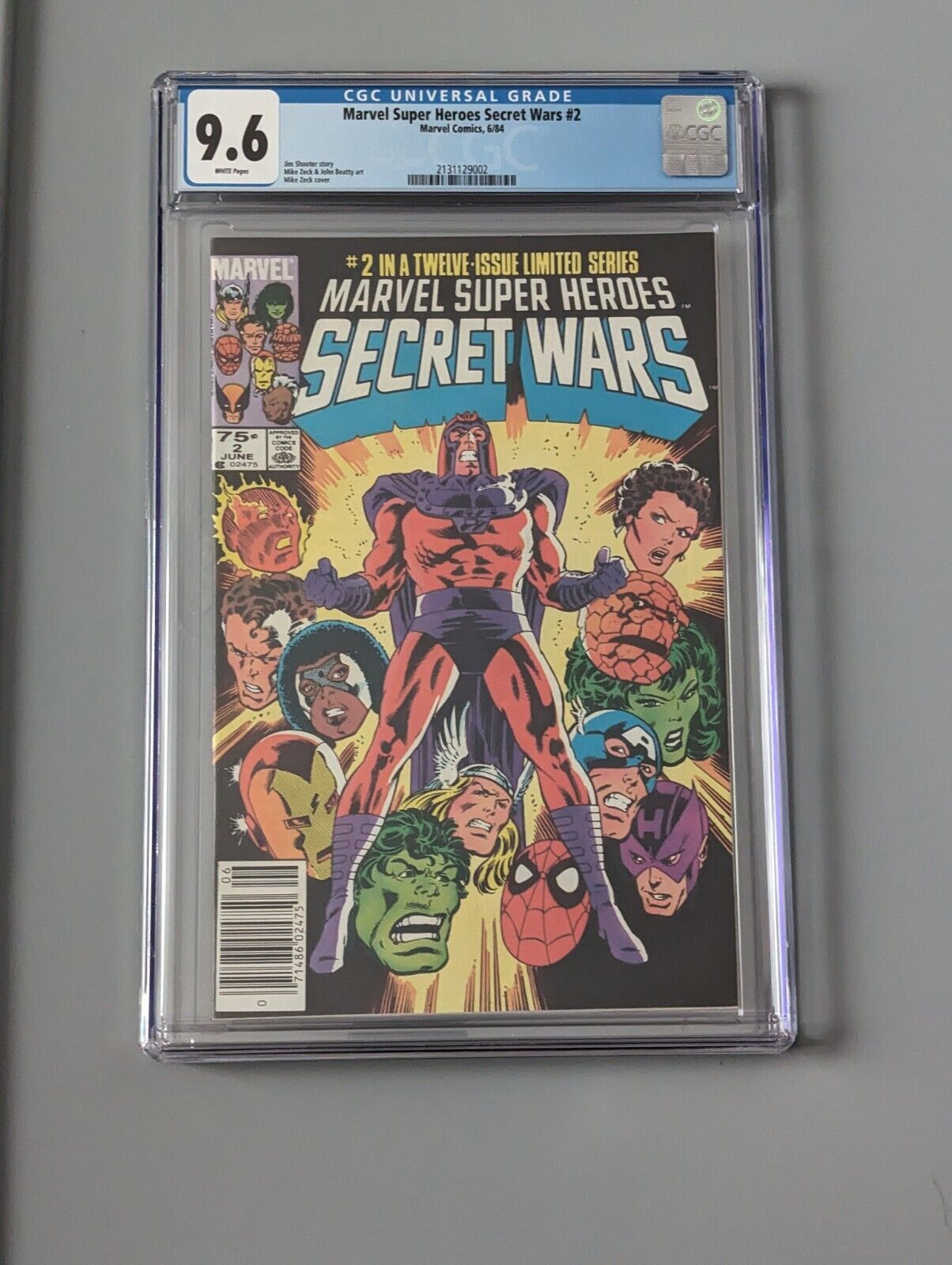 Marvel Super Heroes Secret Wars #2 CGC 9.6 Newsstand Variant - White Pages 