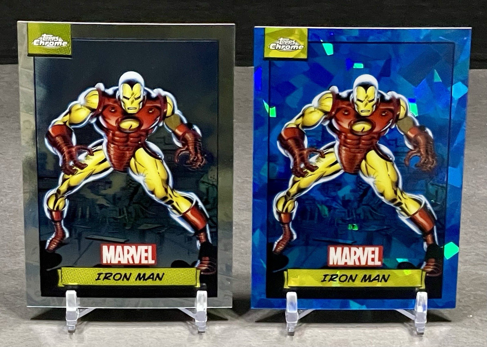 2026 topps chrome marvel #13 Base & Sapphire Iron Man 2 Card Lot 1st Year In TC