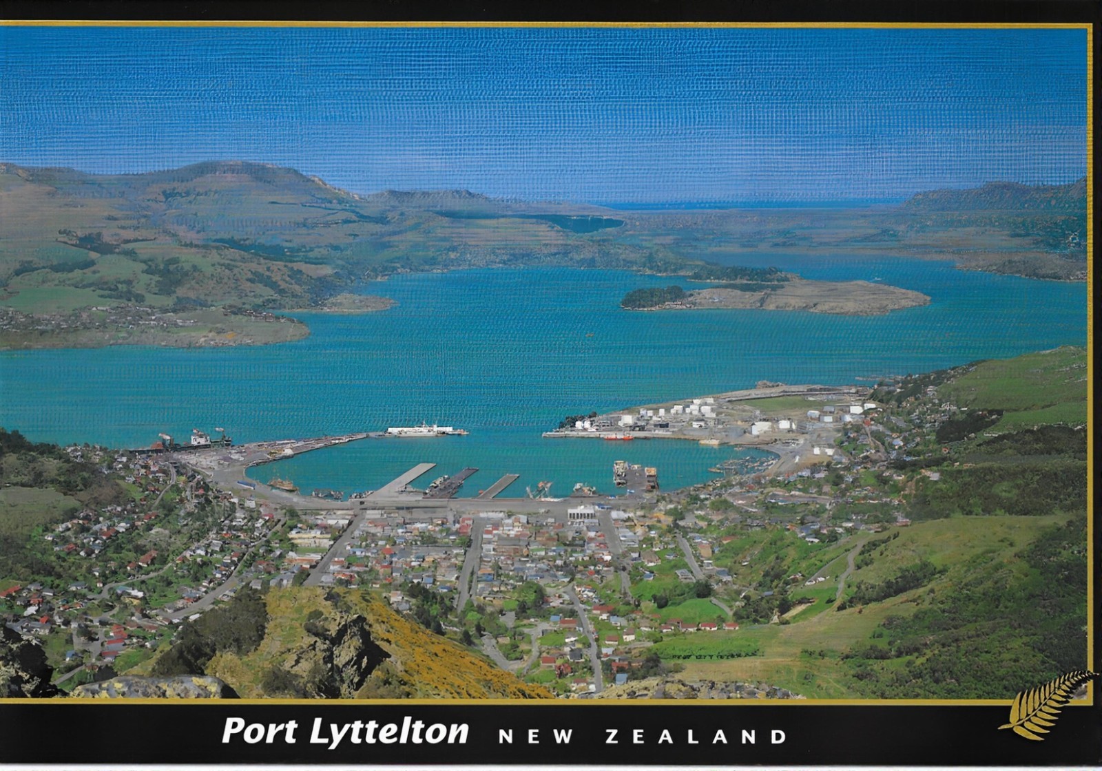 Postcard Port Lyttelton From Mt Pleasant Christchurch New Zealand