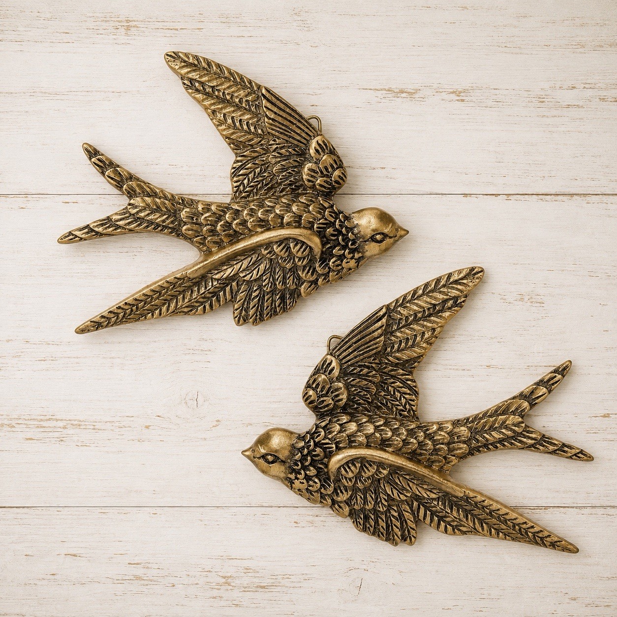 2 Vintage Bird Wall Sculptures Golden Brass Resin Bird Ornaments Bird Wall Art 2 Vintage Bird Wall Sculptures Golden Brass Resin Bird Ornaments Bird Wall Art