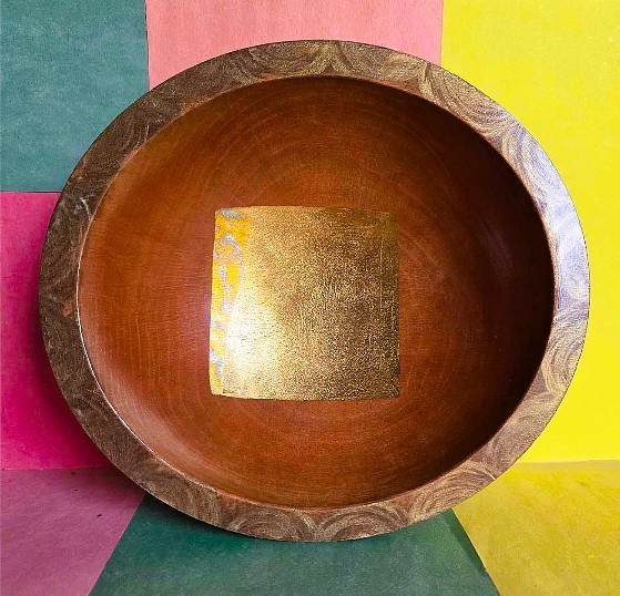 LAURIE M. GODDARD - ELEGANT Hand-Crafted 1990s ART BOWL 8.5 x 7.75\