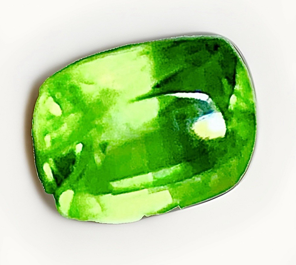 Beautiful Natural Peridot Crystal Diamond Cut Green Gemstone Genuine Specimen