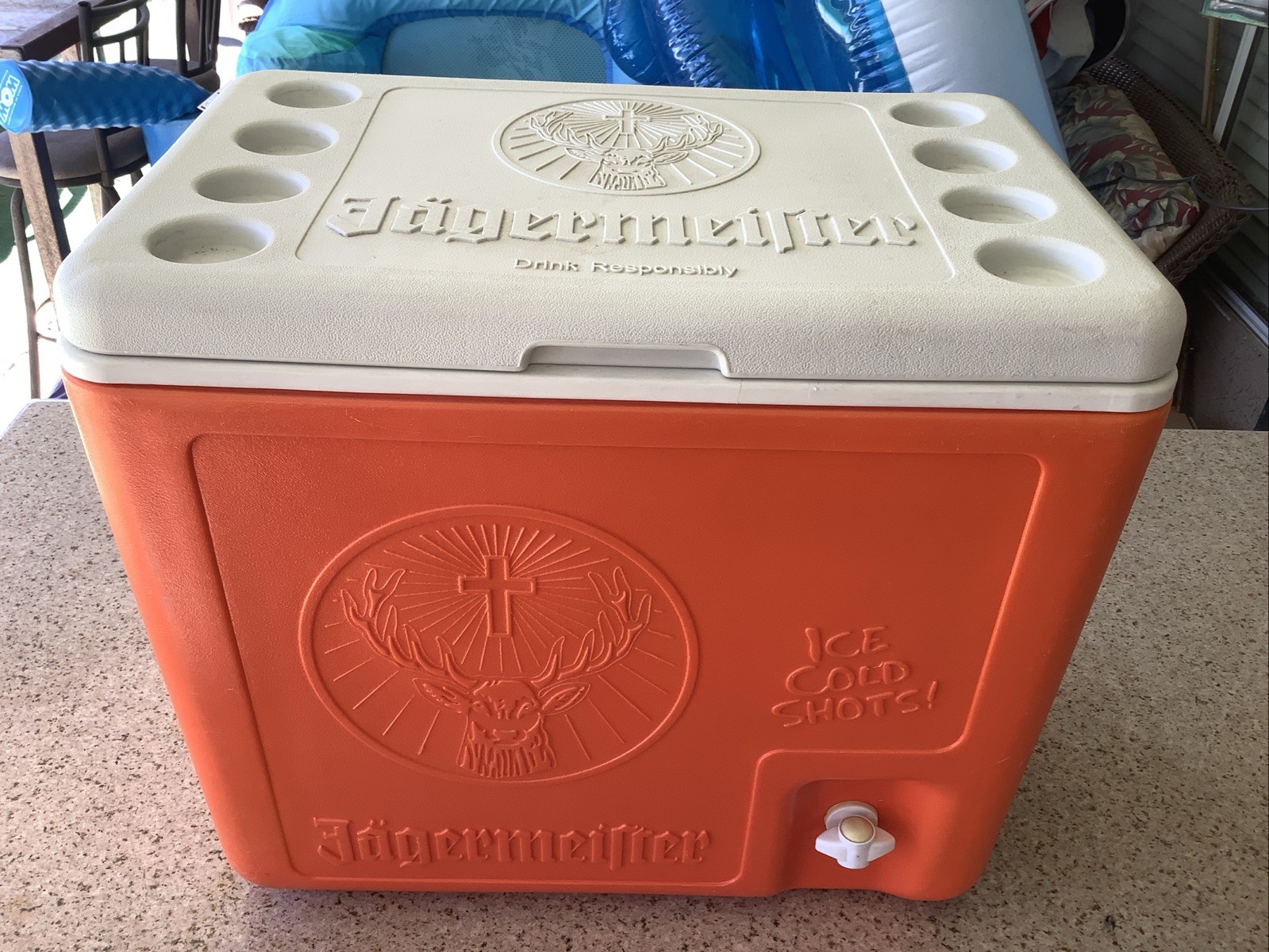 Jagermeister Shot Cooler with a Built-In Tap Dispenser Ice Chest