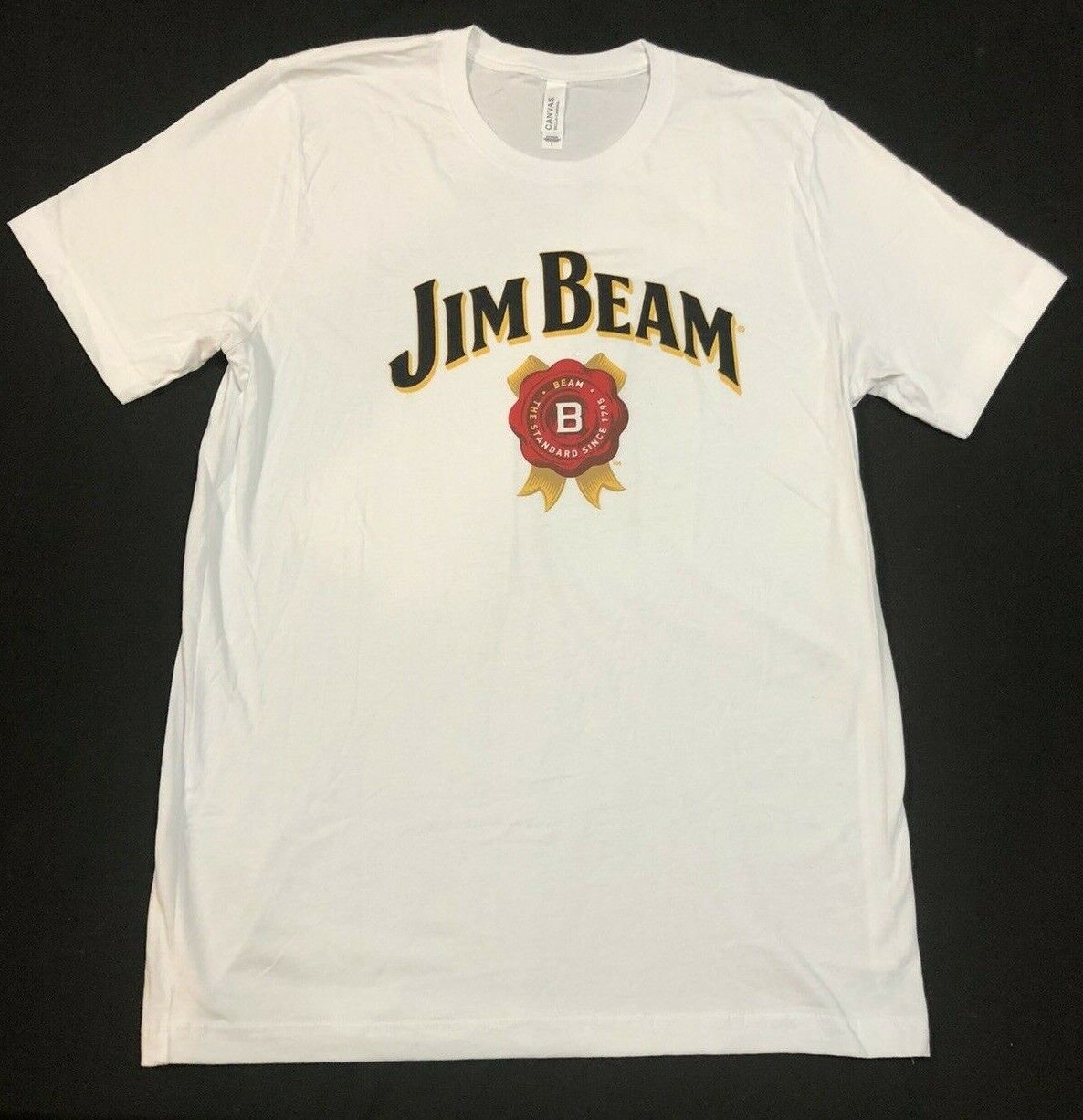 Jim Beam Men\'s T Shirt White Logo on the front Large NEW