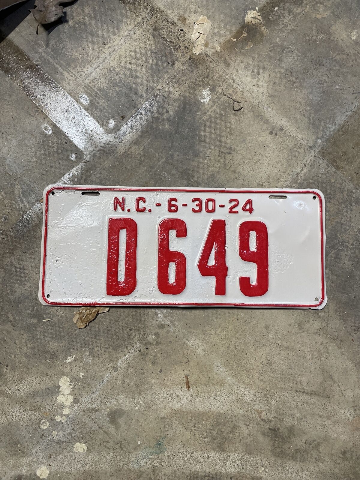1924 North Carolina Dealer License Plate - “D 649”
