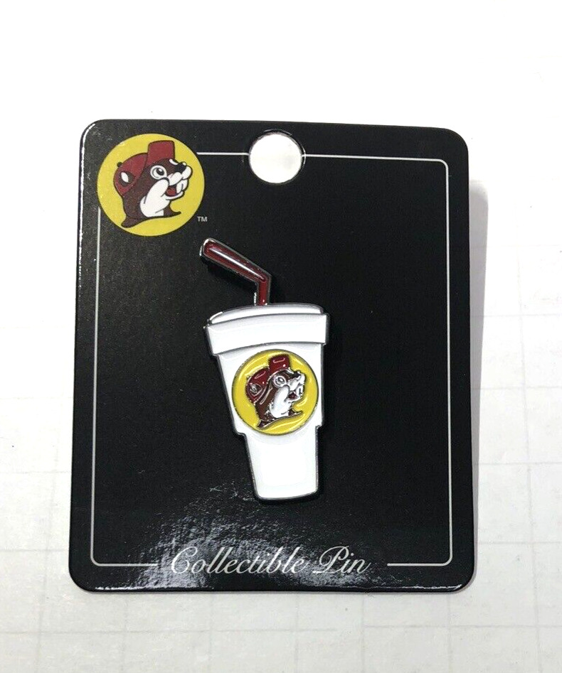 Buc-ee’s Travel Center Collectible Pin - White Cup - 1 inch diameter, Pin-02