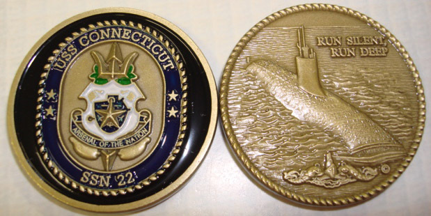 USS Connecticut SSN 22 Submarine Coin Navy Run Silent Deep USN Navy