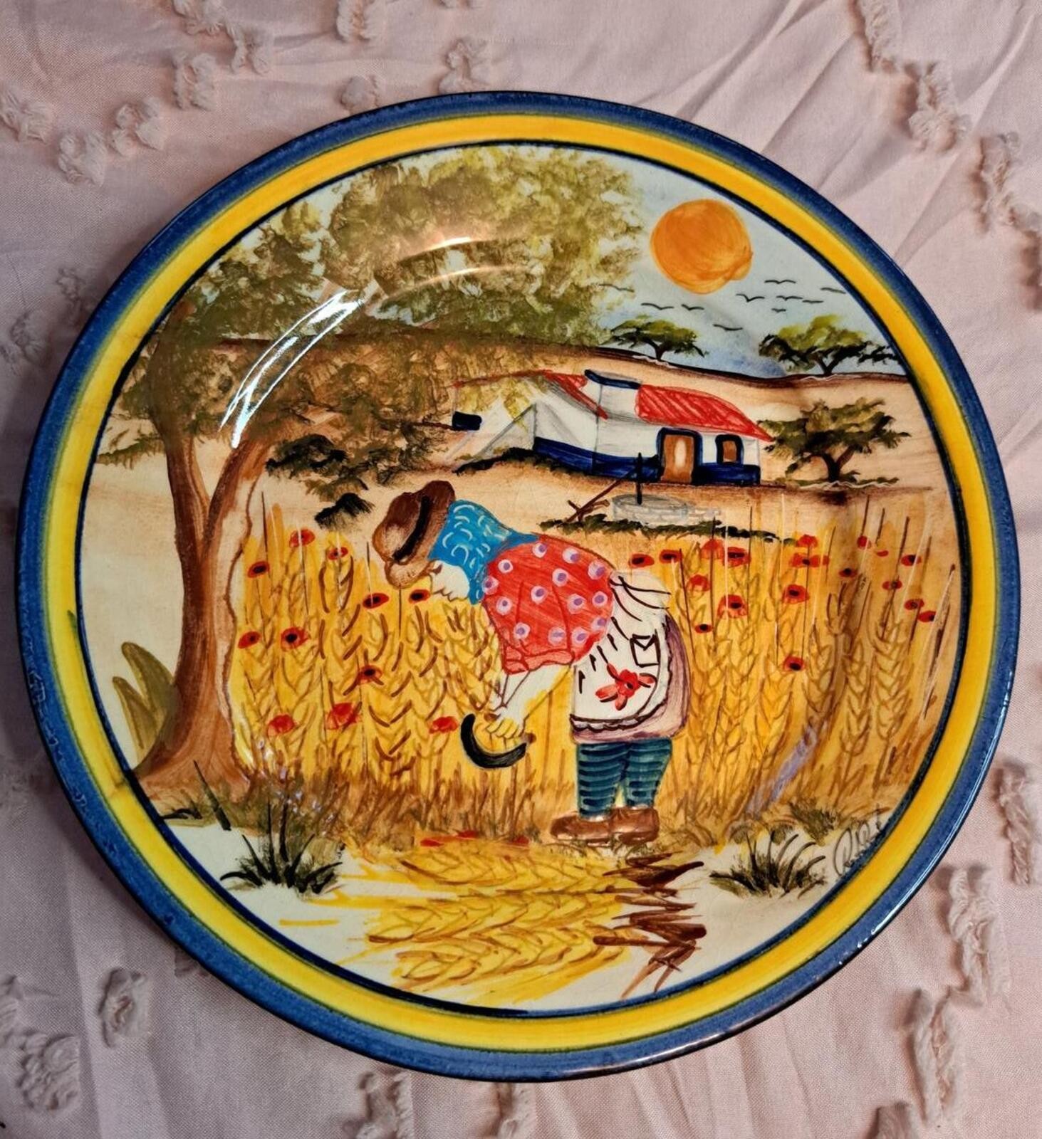 Vintage Hand-painted Portuguese Redware Pottery House Olaria Polido & Filho
