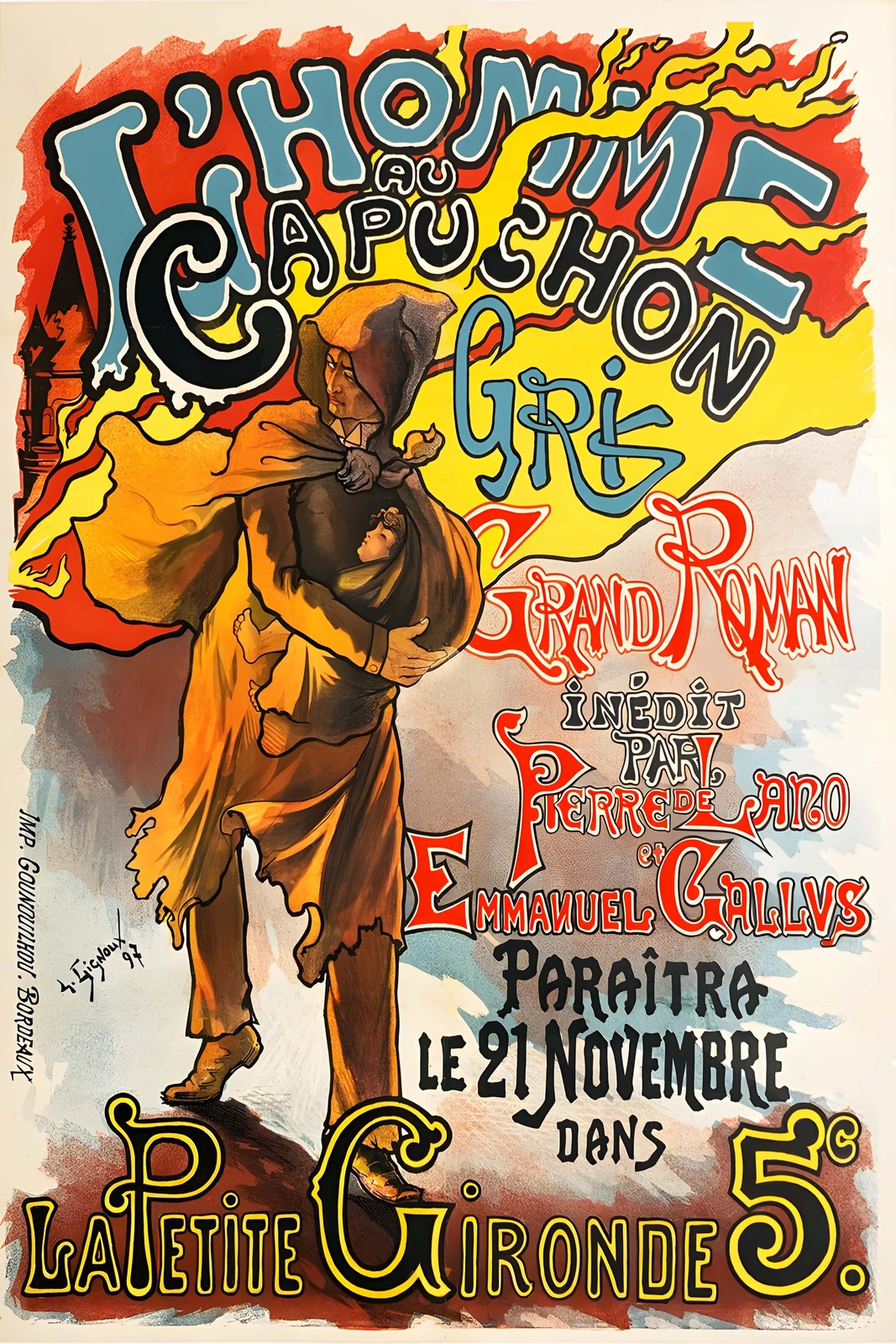L'Homme au Capuchon Gris Poster (1890s) - 24x36β Hi-Resπ Print - 200 GSM L'Homme au Capuchon Gris Poster (1890s) - 24x36β Hi-Resπ Print - 200 GSM
