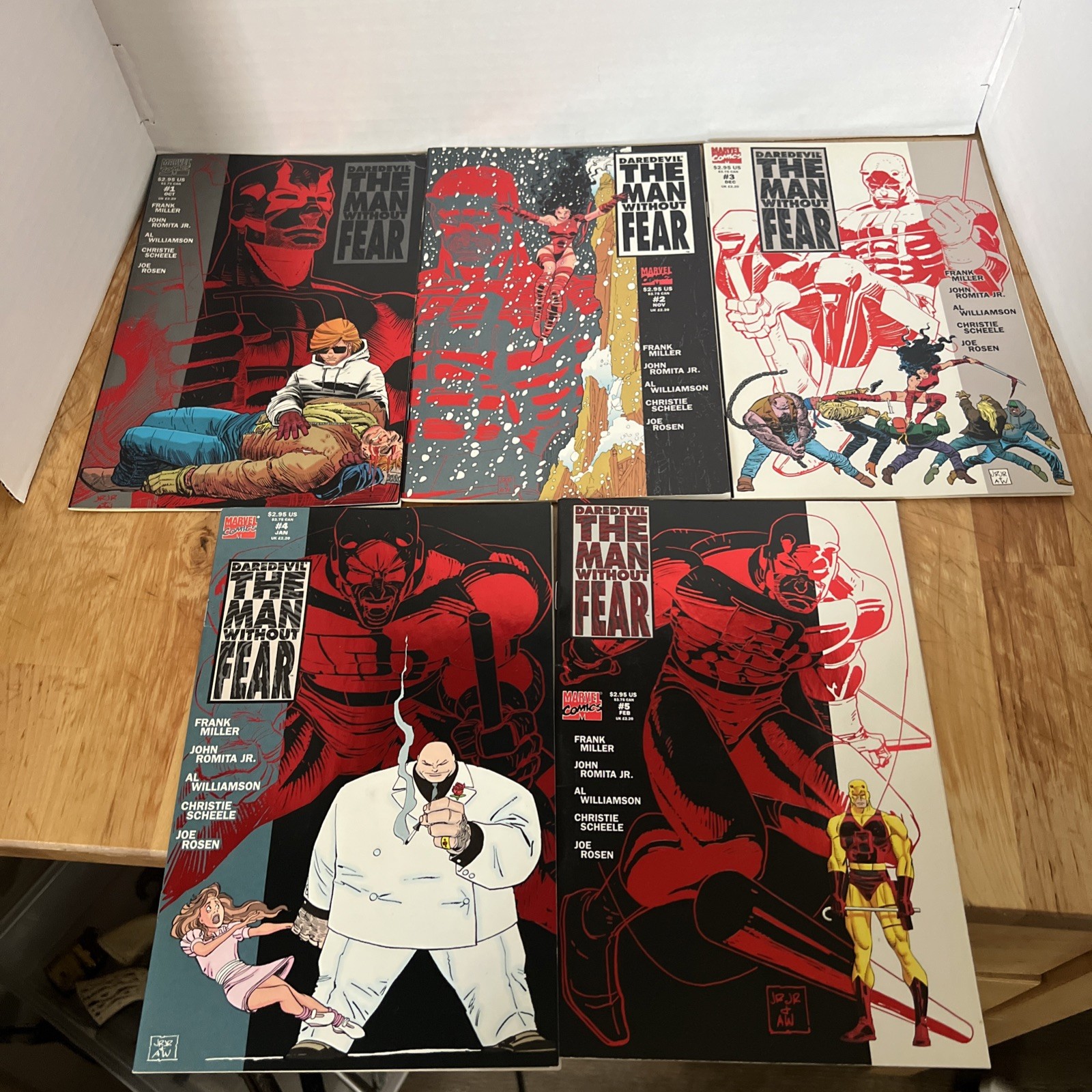 Daredevil The Man Without Fear #1-5 Foil Set Frank Miller Marvel Comics 1993 NM