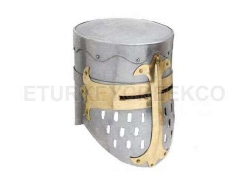 Medieval Warrior Templar Brass Crusader Helmet Knights Helmet - Wearable Medieval Warrior Templar Brass Crusader Helmet Knights Helmet - Wearable