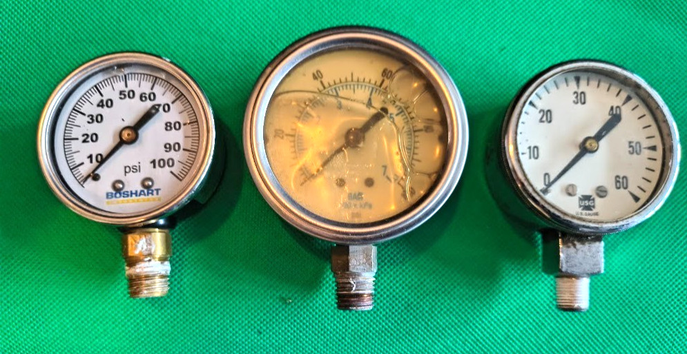 Vintage gauges lot - Boshart , Ametek USG  and Gauge - Steampunk