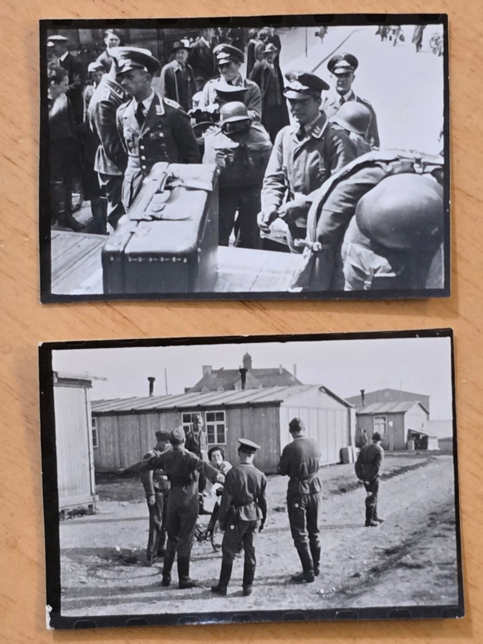 Luftwaffe Steel Helmet Soldiers Tiny Photographs WWII German Military Photo