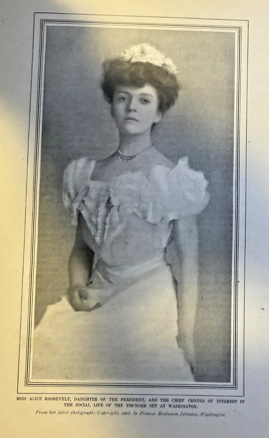 1902  Vintage Illustration Alice Roosevelt Daughter of Theodore Roosevelt