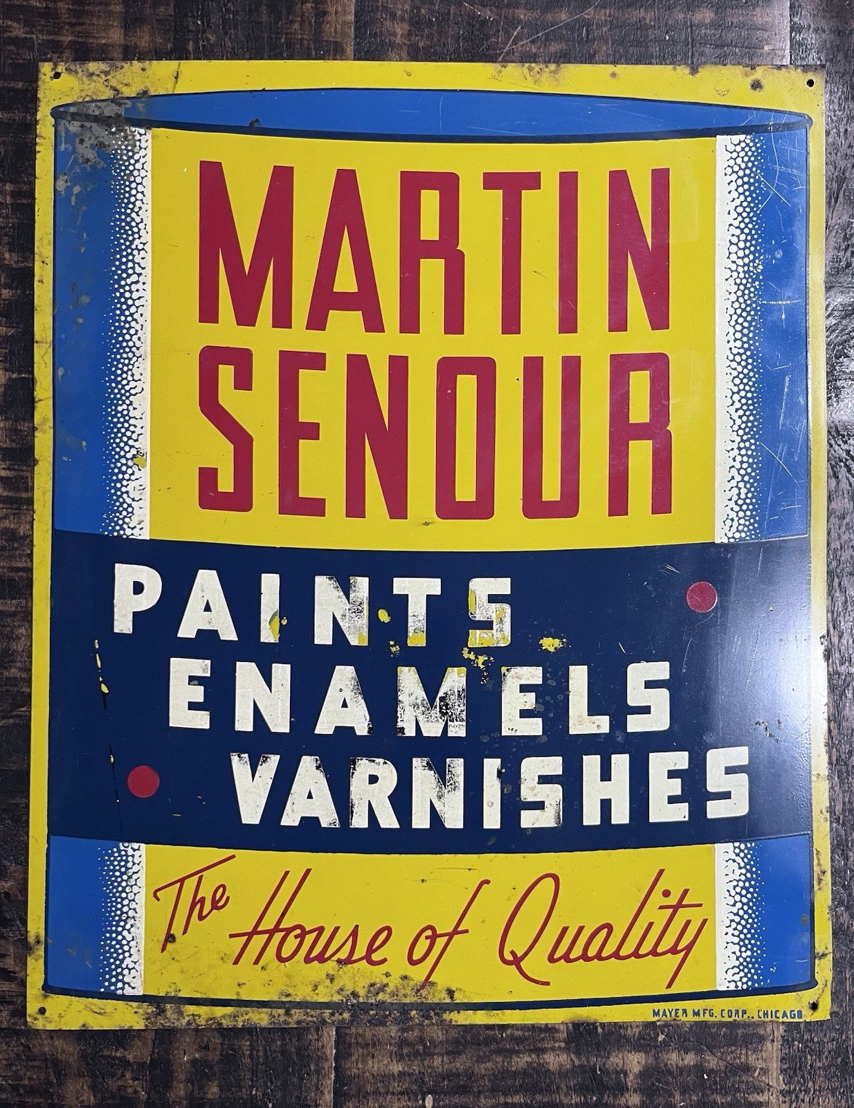 Rare Vintage 1950’s Martin Senour Paints Tin Metal Advertising Sign Collectible