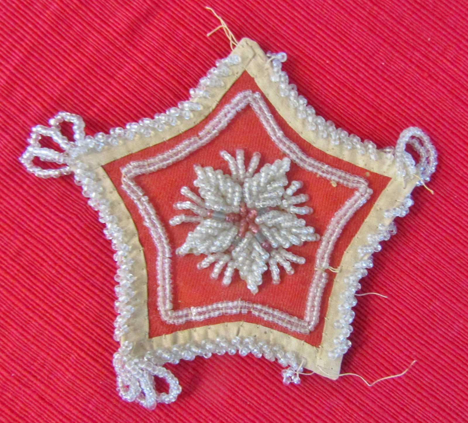 Vintage Antique  Beaded Hanging STAR  5\'\' wide
