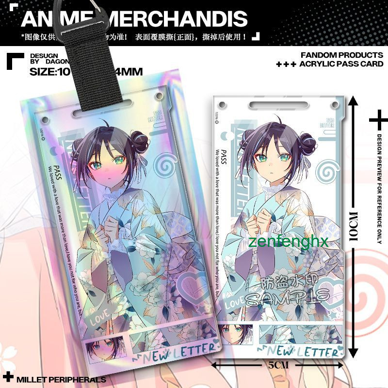 Hot Anime Cosmic Princess Kaguya Yukata Runami Yachiyo Acrylic Passcard Pendant