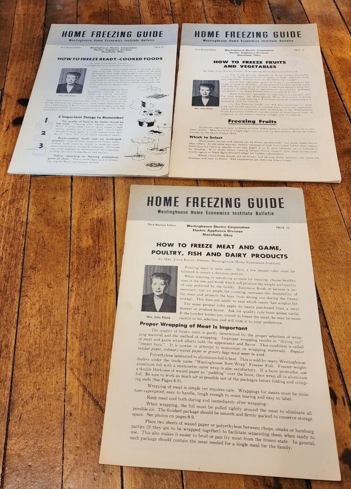 Vintage 1950s Westinghouse Home Freezing Guide 3-Booklet Set