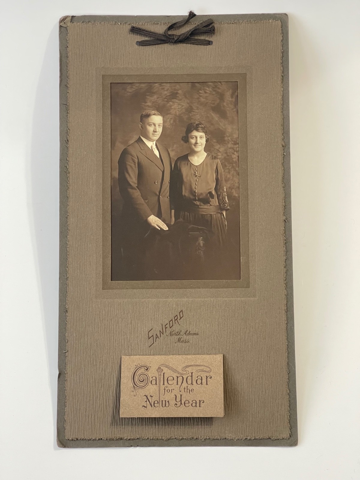 Antique 1923 Photo Calendar Sanford North Adams Mass Sepia Portrait Ephemera