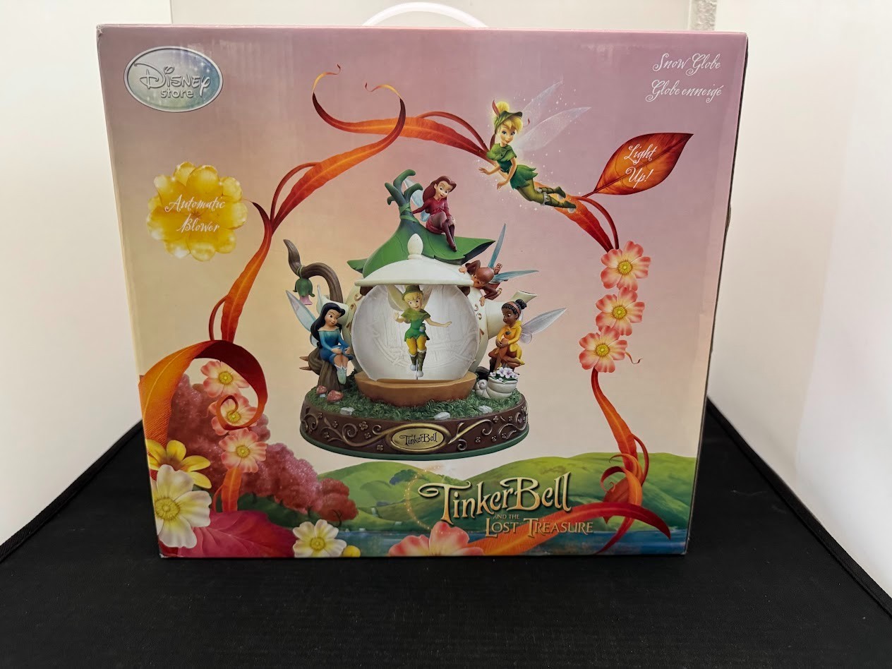 Disney Store Tinkerbell and the Lost Treasure Teapot Snow Globe Fairies NEW