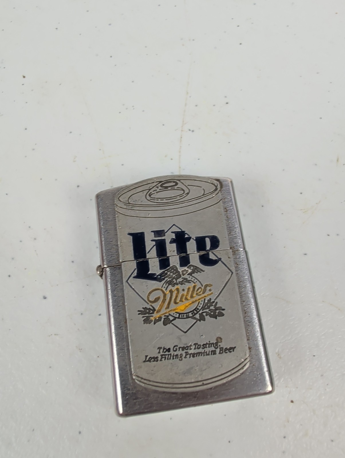 Vintage Miller Lite Beer Novelty Lighter Case With Authentic 1994 Zippo Insert
