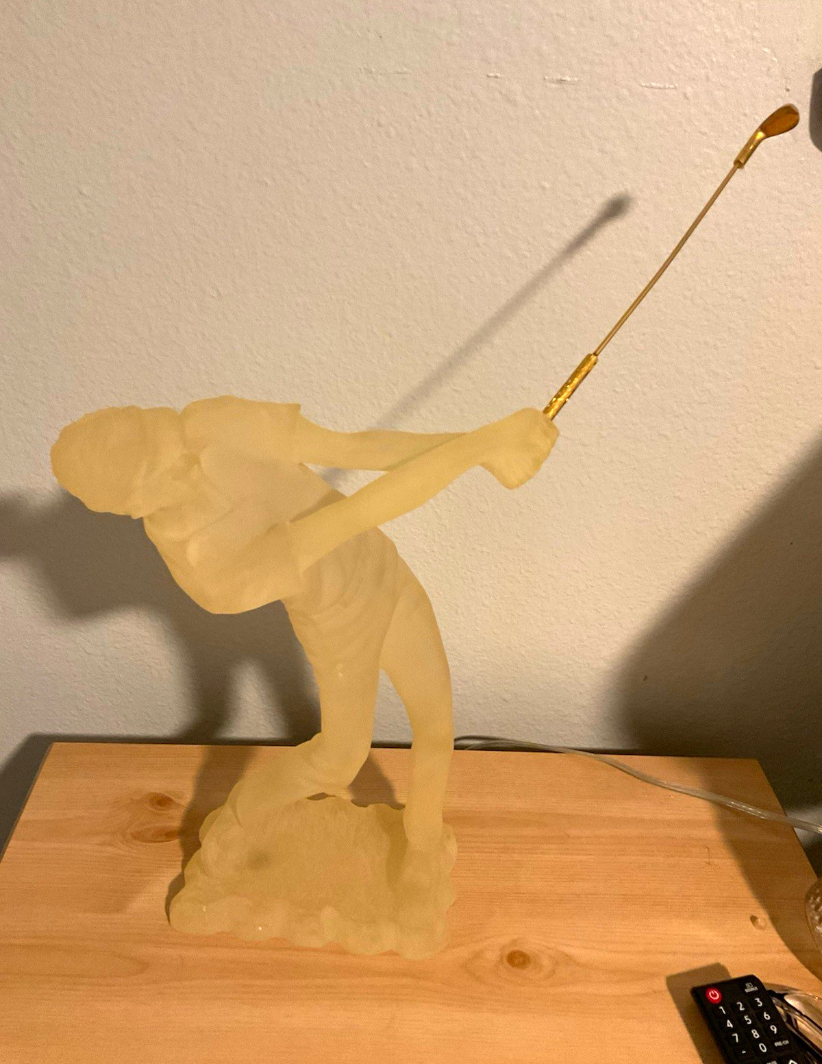 Vintage Monique Sculptures Lucite Male Golfer
