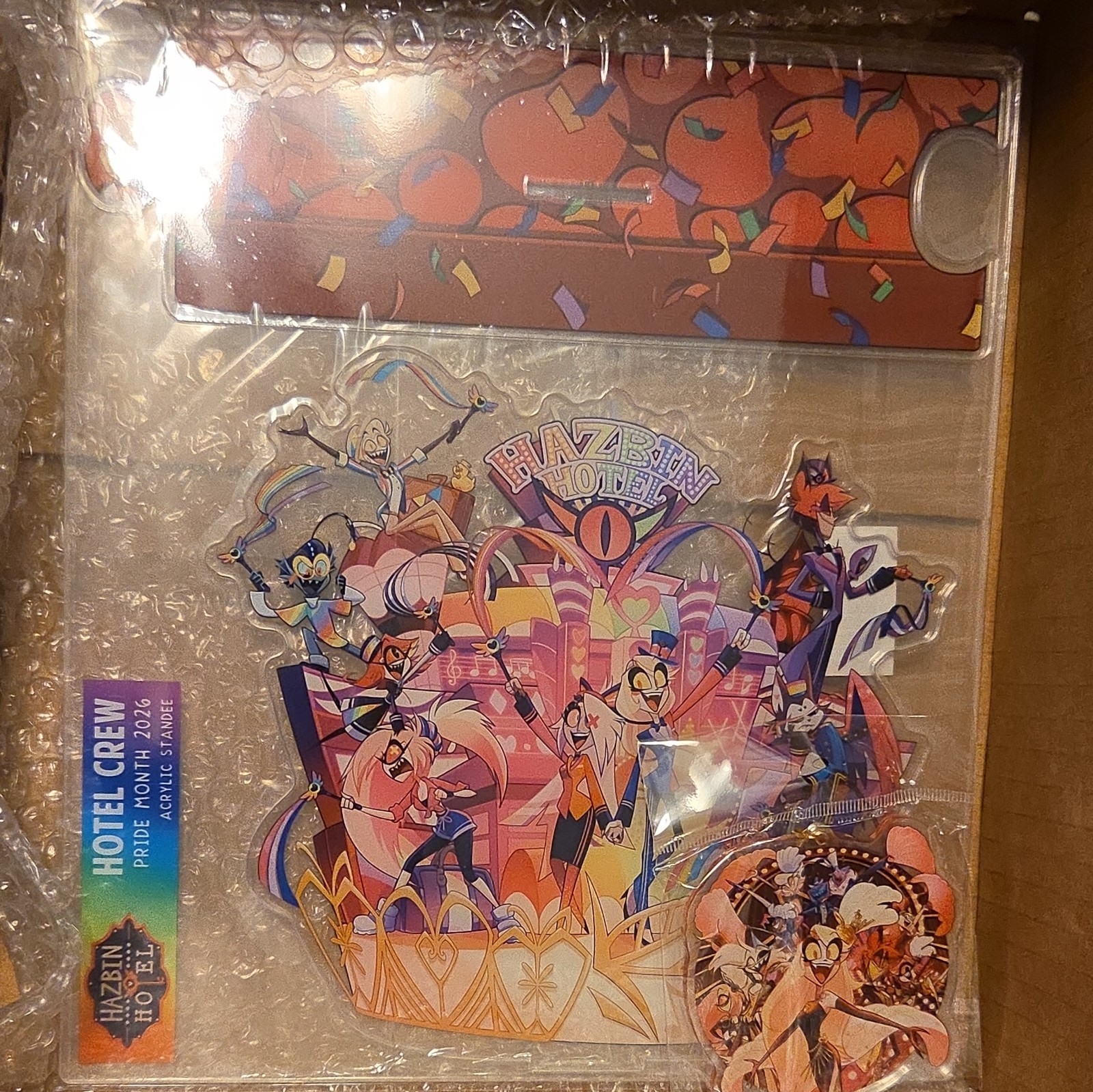 Hazbin Hotel Official 2026 Pride Standee And LVL UP Keychain