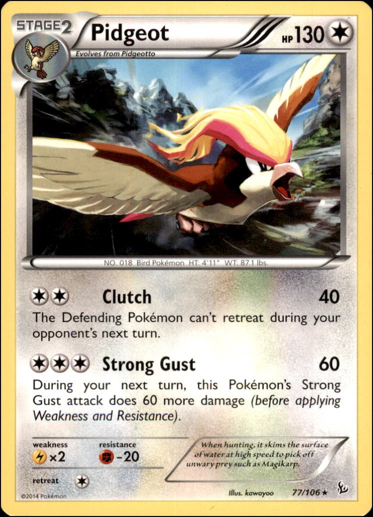 Pokemon - Pidgeot #77/106 - XY - Flashfire Rare Pokemon - Pidgeot #77/106 - XY - Flashfire Rare