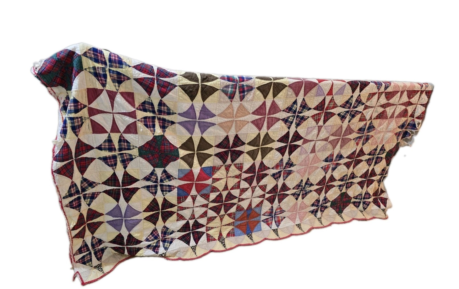 Vintage Quilt Patchwork Flaws Cutter 79x64 Vintage Quilt Patchwork Flaws Cutter 79x64