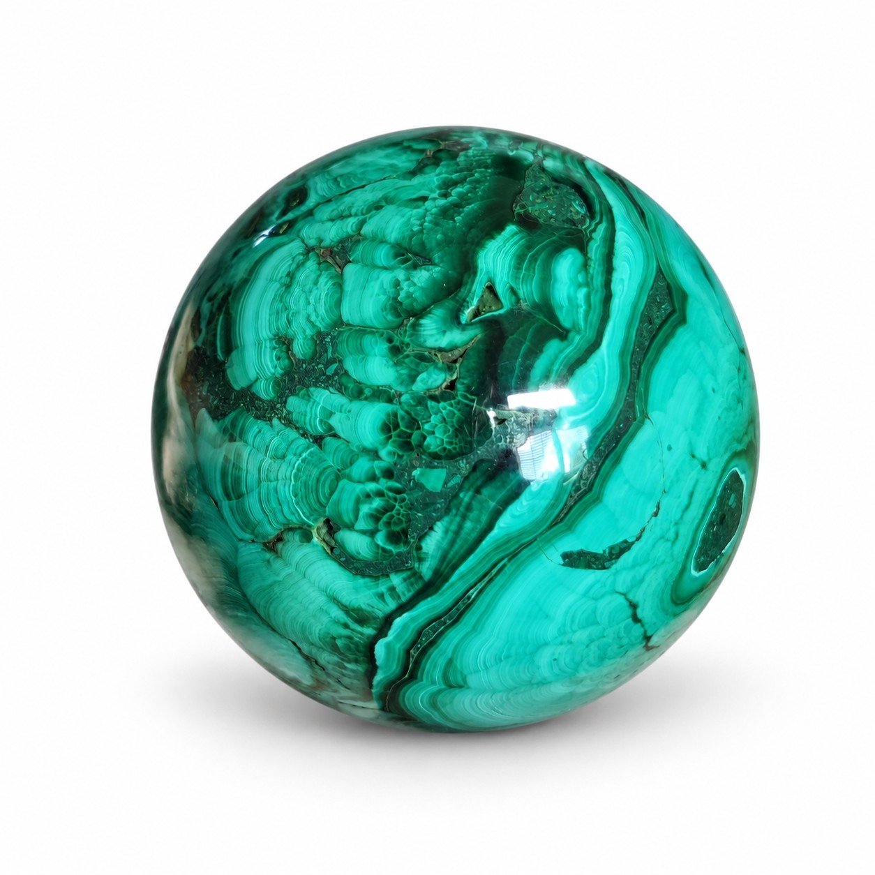 Natural Polished Malachite Sphere 1.43\
