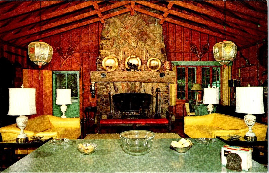 Bolton Landing, NY New York SHADOW BAY LODGE~Lounge LAKE GEORGE HOTEL  Postcard