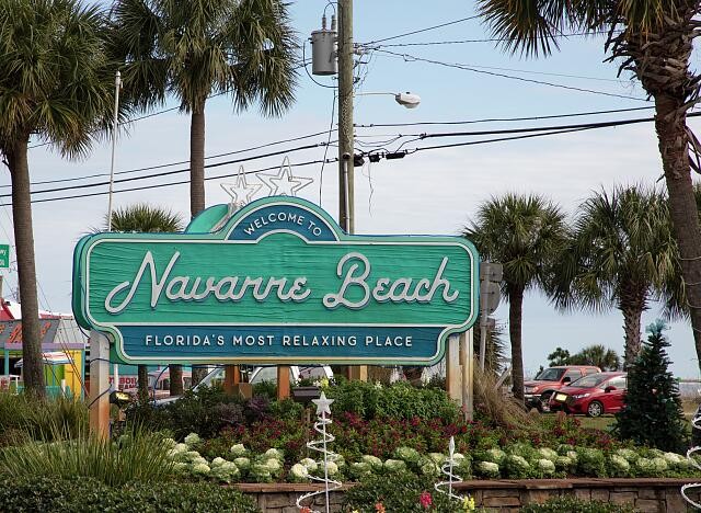 Navarre Beach Florida Welcome Sign Florida's Most Relaxing Place 2000s