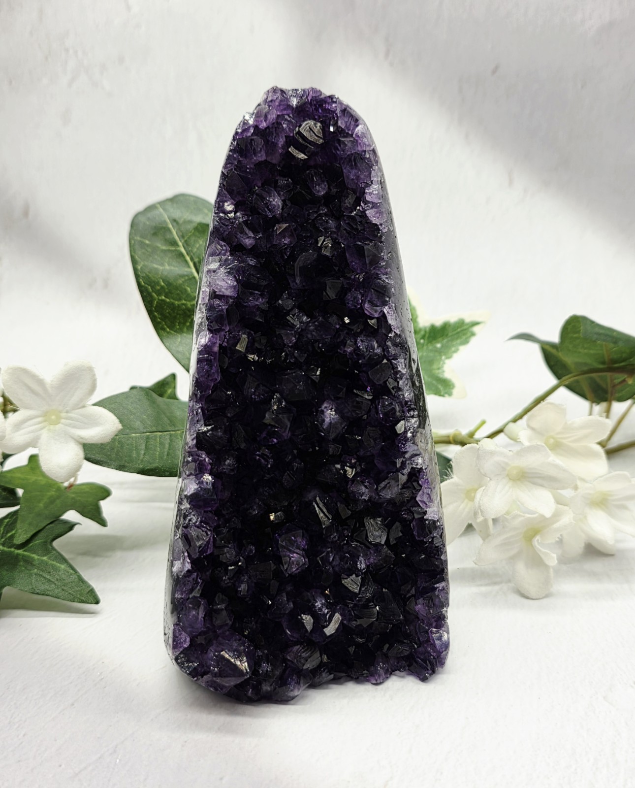 Natural Uruguay Amethyst Standing Cluster Deep Purple Crystal Specimen 