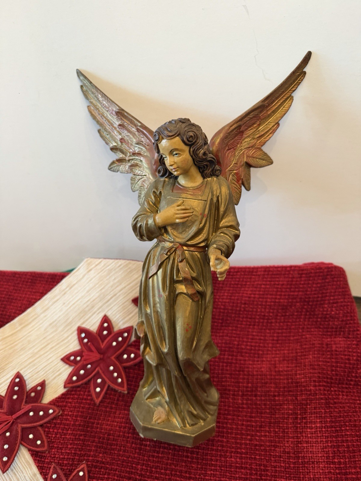XL Fontanini Heavy Gilded Angel Italy Removable Wings 12” XL Fontanini Heavy Gilded Angel Italy Removable Wings 12”
